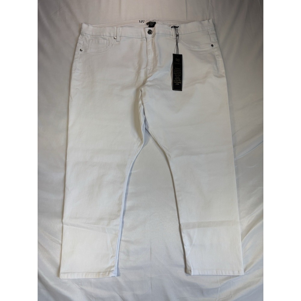 DG2 Diane Gilman Womens 22WP White Seamless Sexy Soft Ankle Jeans Spring Capsule